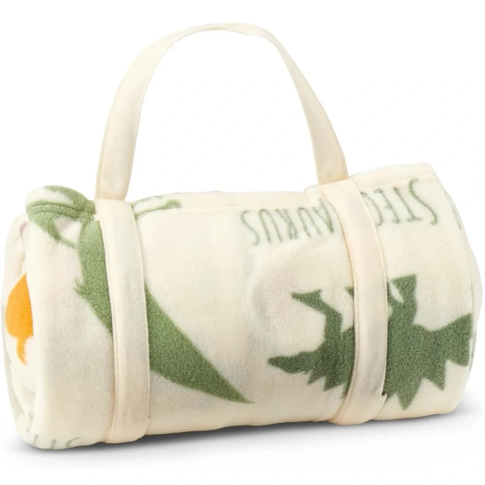 ROLLEE POLLEE Nap Sac Roll-Up Toddler Blanket with Attached Pillow Dino Dinosaur